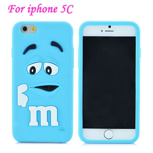 Fashion Soft Silicon Back Cover 3D Cute Cartoon M&M